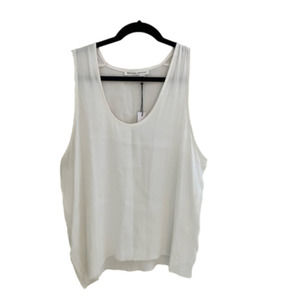 MELISSA Nepton Violet Raw Hem Cream Sleeveless Top, Size M